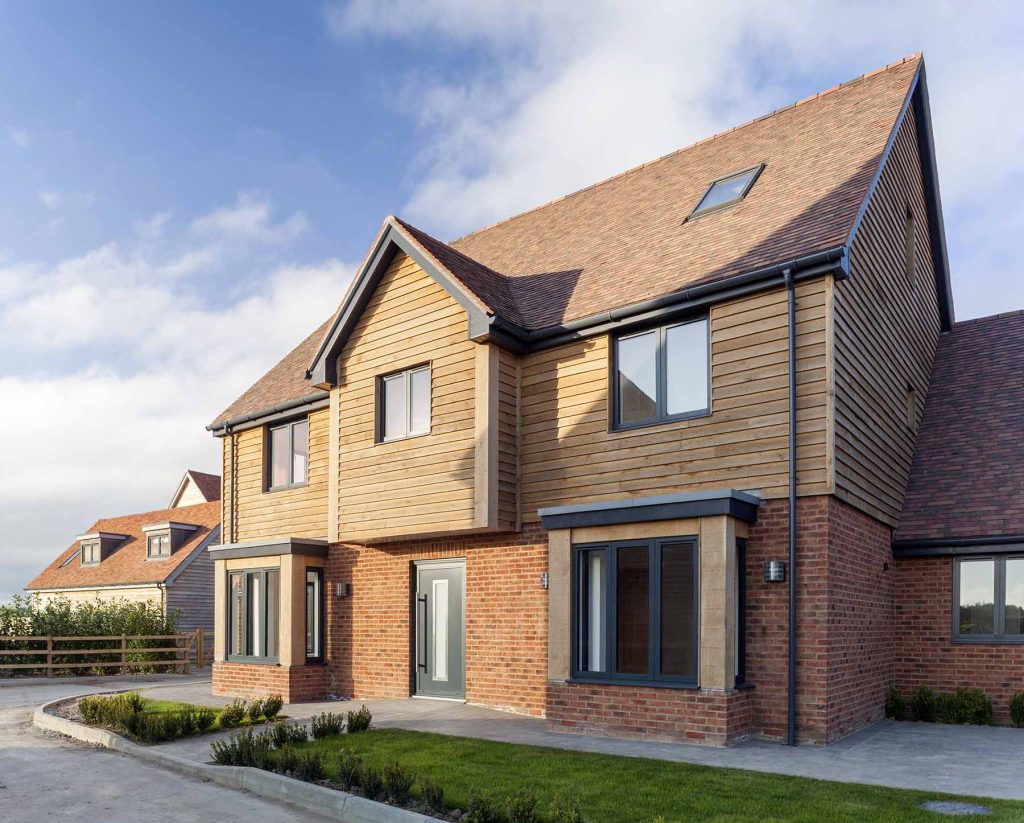 Modern black flush sash windows installation