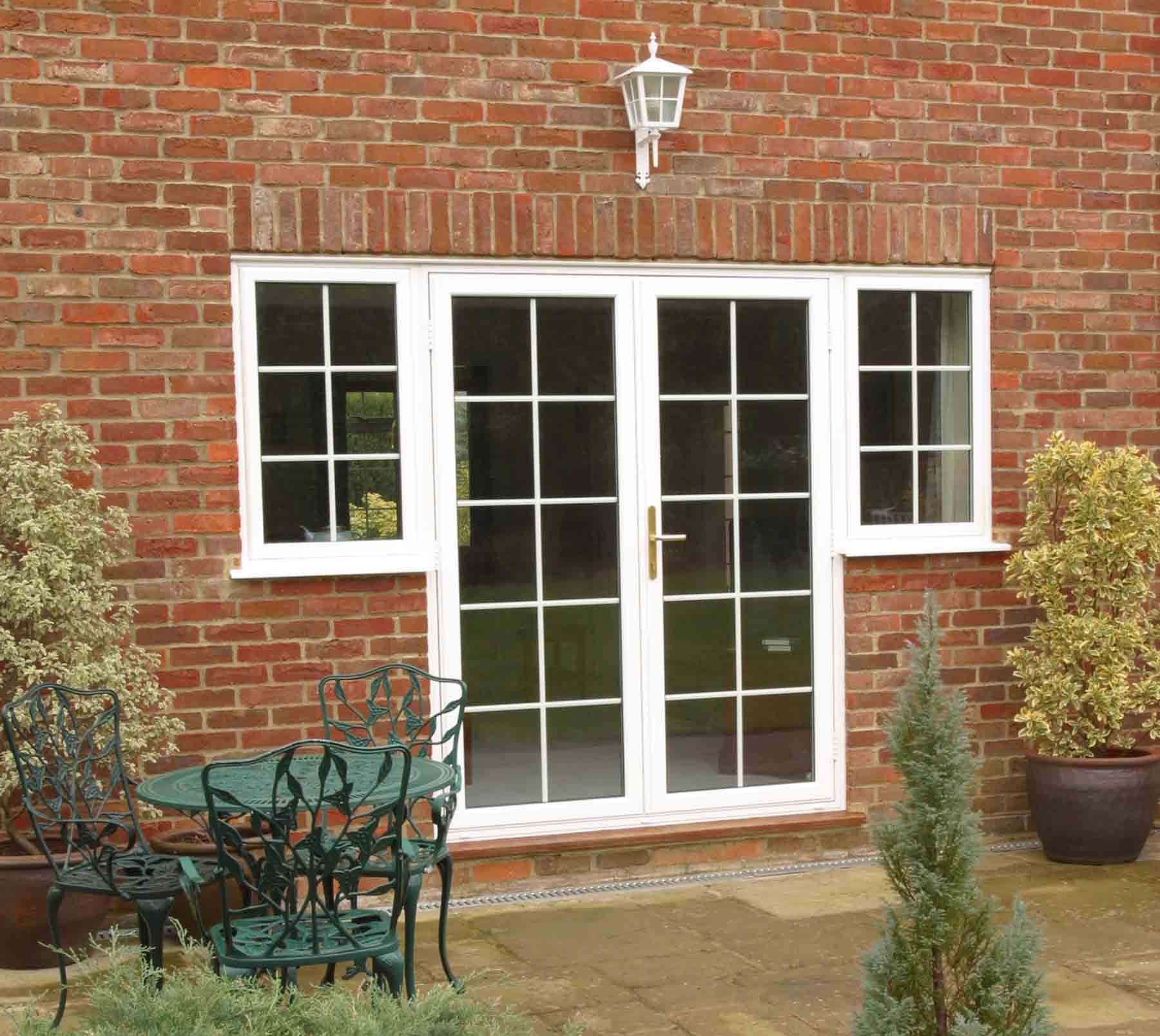 White uPVC french doors